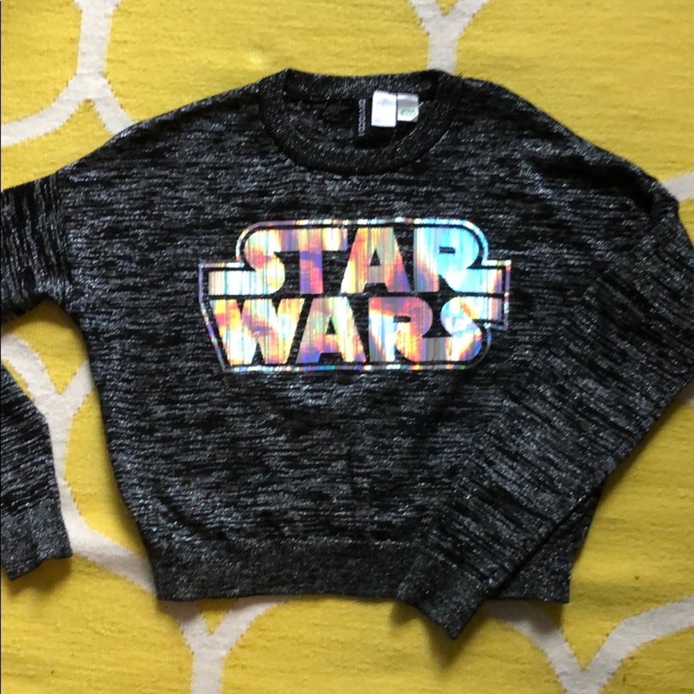 Holographic Star Wars crop sweater